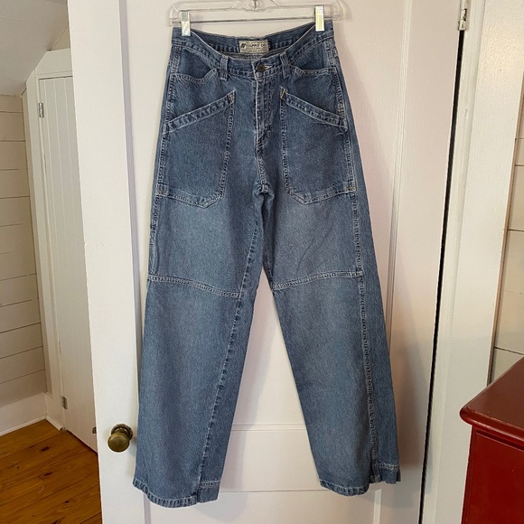 American Eagle JEANS - Y2K Carpenter Baggy Wide Leg - Size 8 - Picture 1 of 9